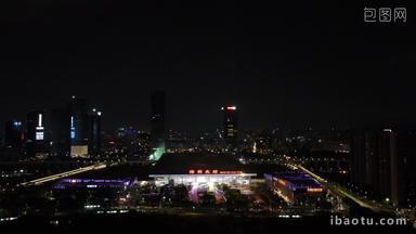 深圳<strong>北站</strong>夜景交通航拍